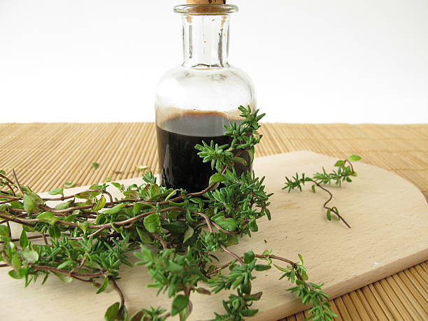 Thyme syrup stock photo