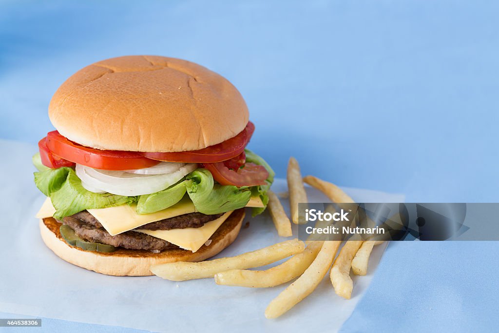 Delicious Cheese Burger with Milk and Tomato Sauce Bun - Bread Stock Photo
