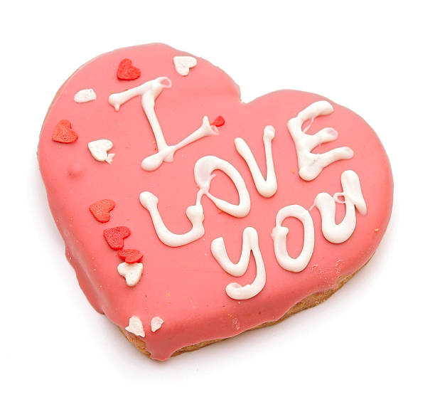 istock Gingerbread-Heart with I love you isolated on white 464538459