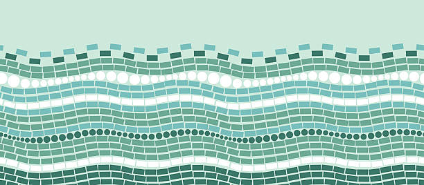 Ghiaccio chrystals astratto trama orizzontale seamless pattern - illustrazione arte vettoriale