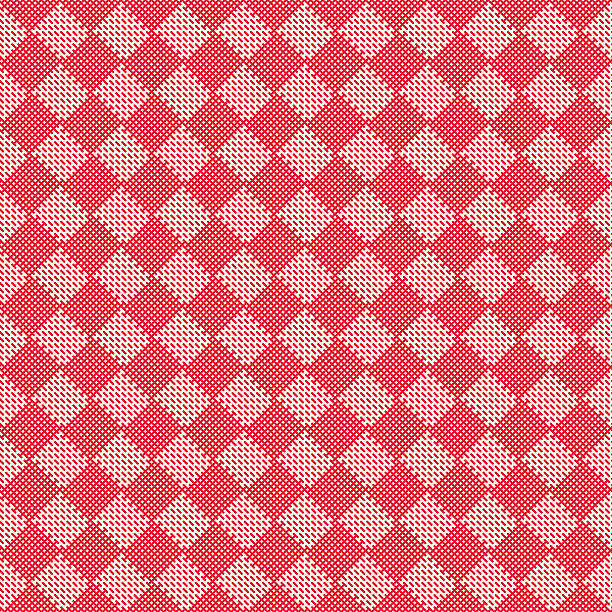 ukośne czerwone bezszwowa tkanina tekstura wzór - wallpaper textile retro revival tartan stock illustrations