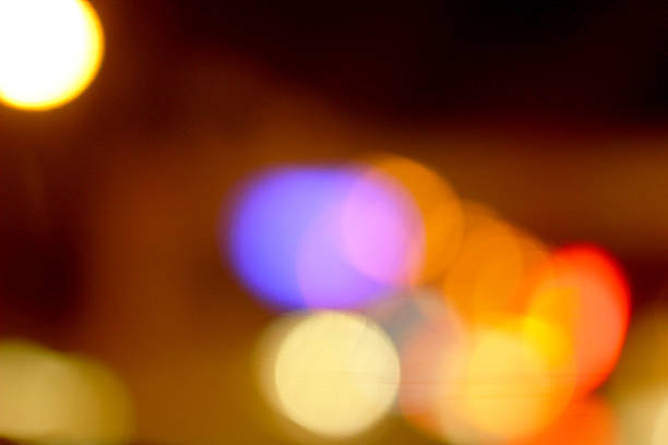 istock Blurred of car in city at night 464542946