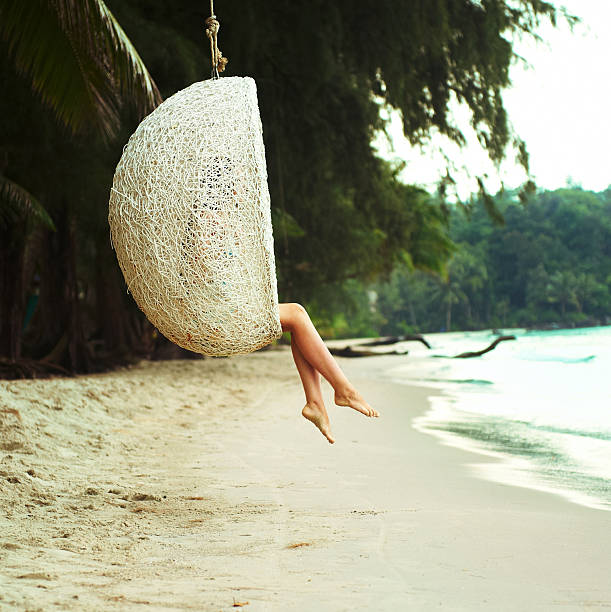 view of nice womans legs in tropical bliss. Koh-kood, Thailand.