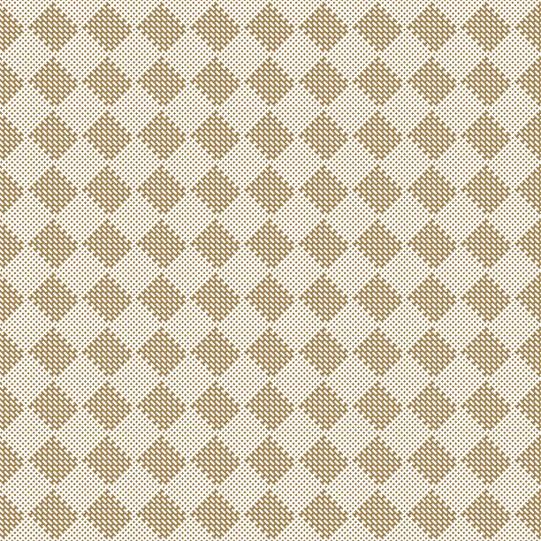 przekątna square beżowy bezszwowa tkanina tekstura wzór - wallpaper textile retro revival tartan stock illustrations