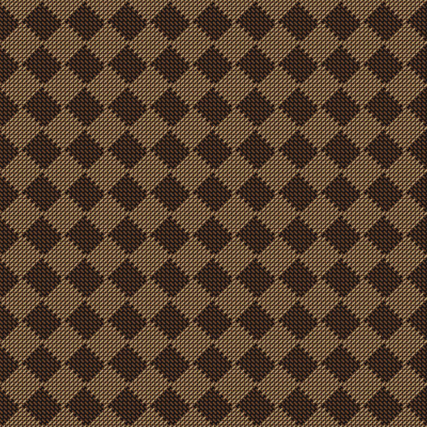 przekątna square, beżowy, brązowy tekstura bez szwu tkanina wzór - wallpaper textile retro revival tartan stock illustrations