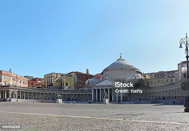 Plebiscite Square Naples Stock Photo - Download Image Now - 2015, Ancient, Architecture