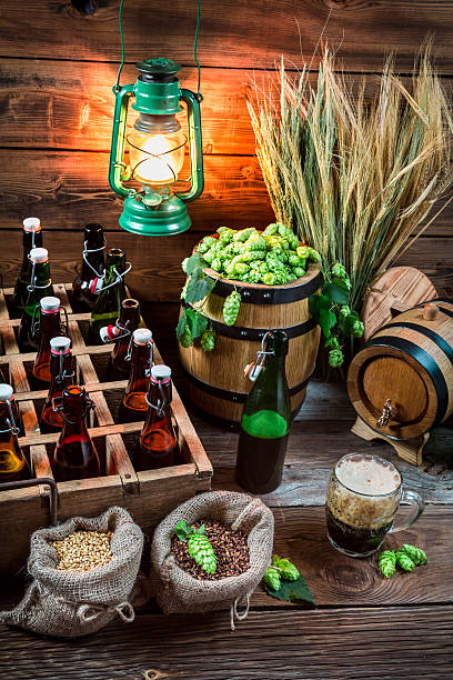 Cellar full of ingredients for homemade beer