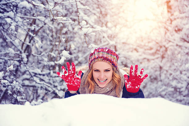 istock Woman in snow 464550710