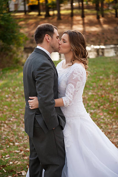 istock Husband and Wife on Wedding Day 464558915