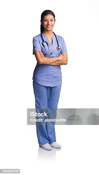 Female Nurse Stock Photo - Download Image Now - Nurse, Arms Crossed, Full Length