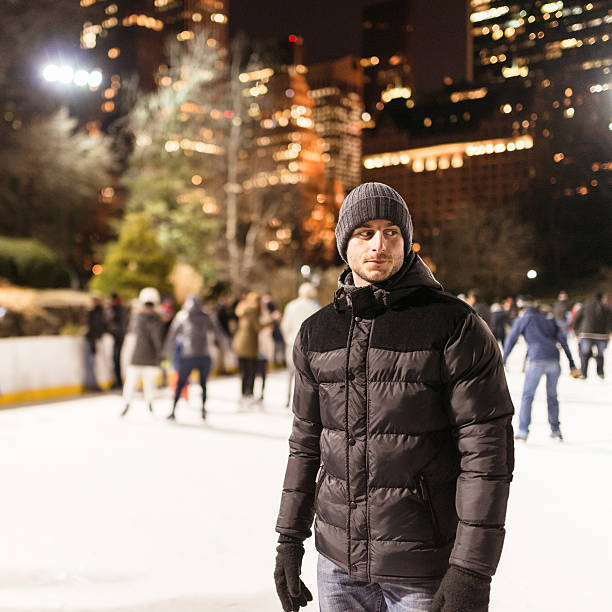 istock Serious man on the Central Park ice rink - winter 464560507