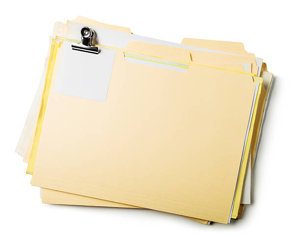 Manila Folders Manila folders, Isolated on white, Clipping path manila folder and paper clip stock pictures, royalty-free photos & images