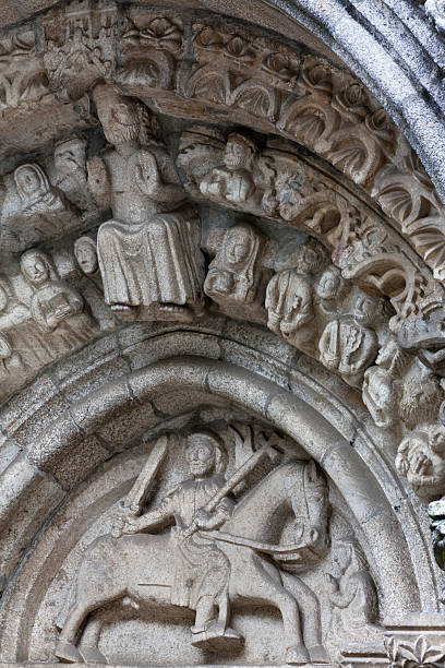istock Romanesque church entrance. 464560763