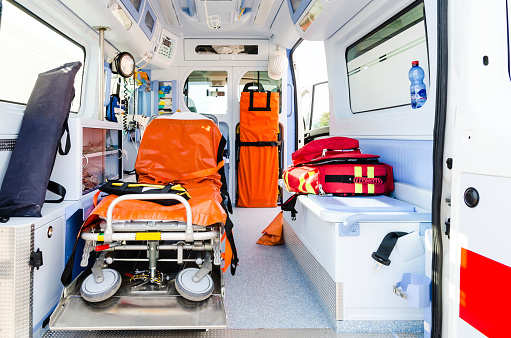 Empty ambulance interior