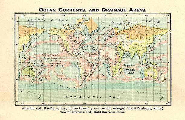 istock Antique Map of Ocean Currents and Drainage Areas 1897 464562526