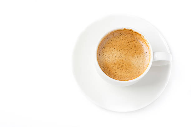 istock Cup of coffee isolated on white 464562684