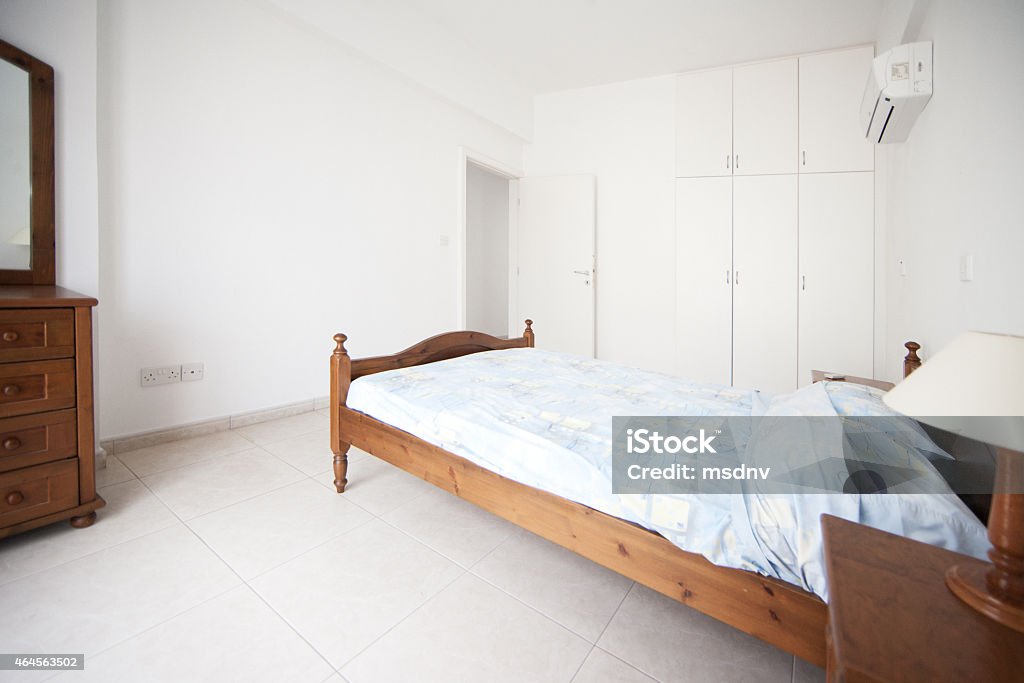 Bedroom Nice clear  bedroom with viuw to the sea 2015 Stock Photo