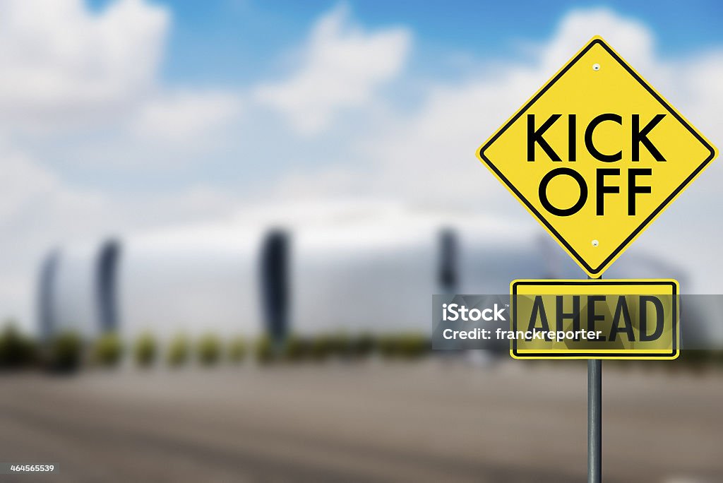 kickoff game road sign Kick Off Stock Photo
