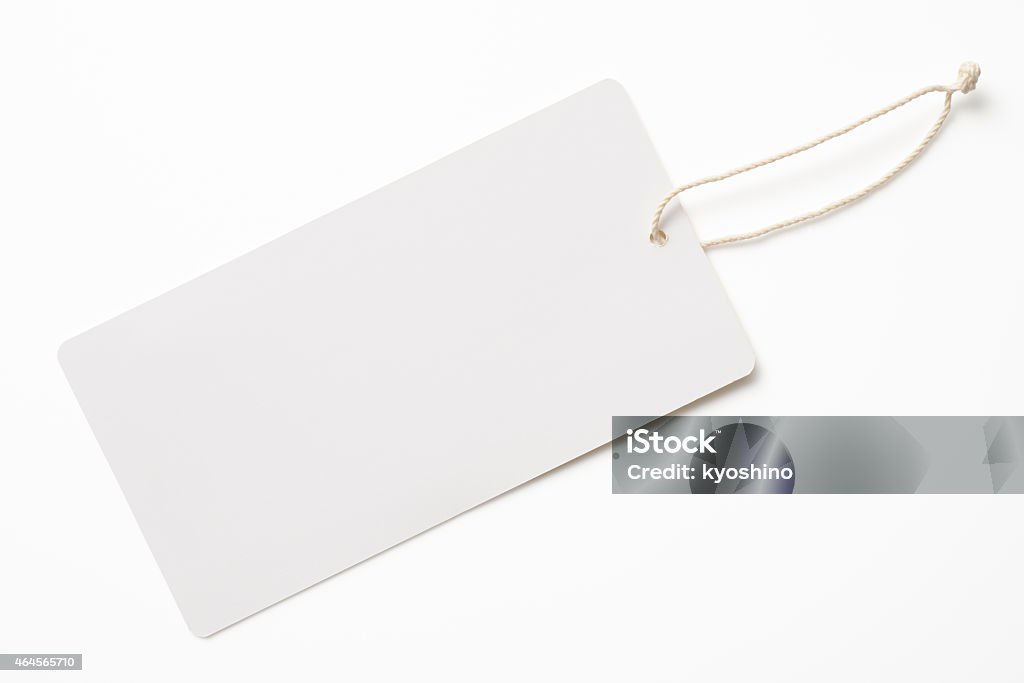 絶縁ショットの空白の白いタグを白背景 - 白色のロイヤリティフリーストックフォト
