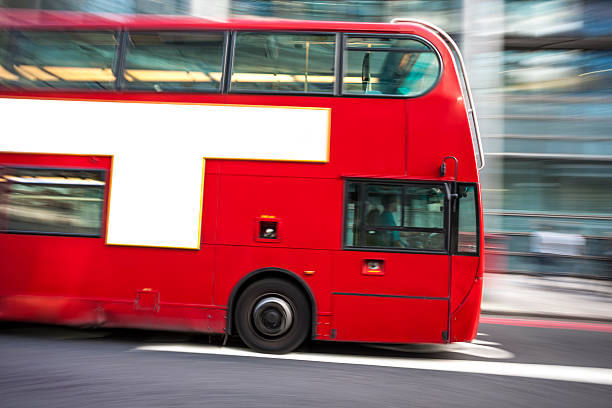 istock Blurred Double Decker Bus in London 464566417