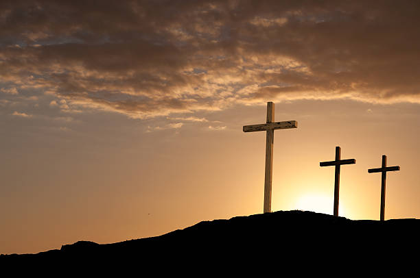 istock Crucifix on Good Friday With Two Other Crosses 464567501