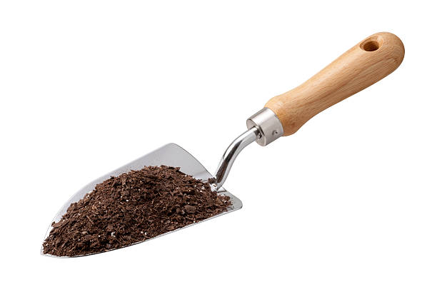 istock Garden Trowel with Potting Soil with a clipping path 464569518