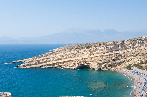 istock Panoramic view of Matala caves and Matala beach. Crete, Greece. 464569632