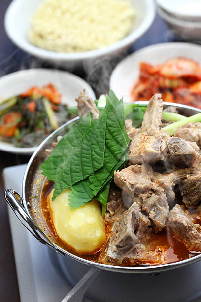 Pork on the Bone Soup , korean food. High quality photo