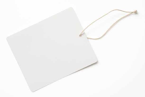 istock Isolated shot of blank white tag on white background 464570474