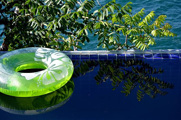 piscina galleggiante anello con tubo galleggiante - swimming tube inflatable circle foto e immagini stock