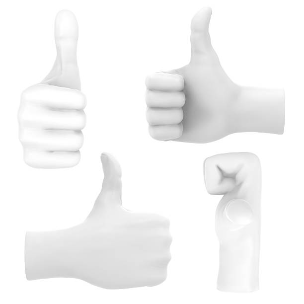 istock Hand with thumb up white symbol set.isolated on white 464571444