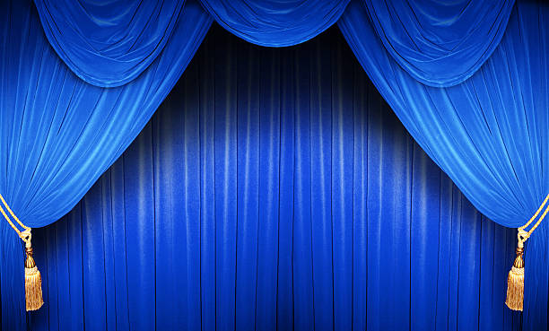 Blue Theatre Curtain stock photo