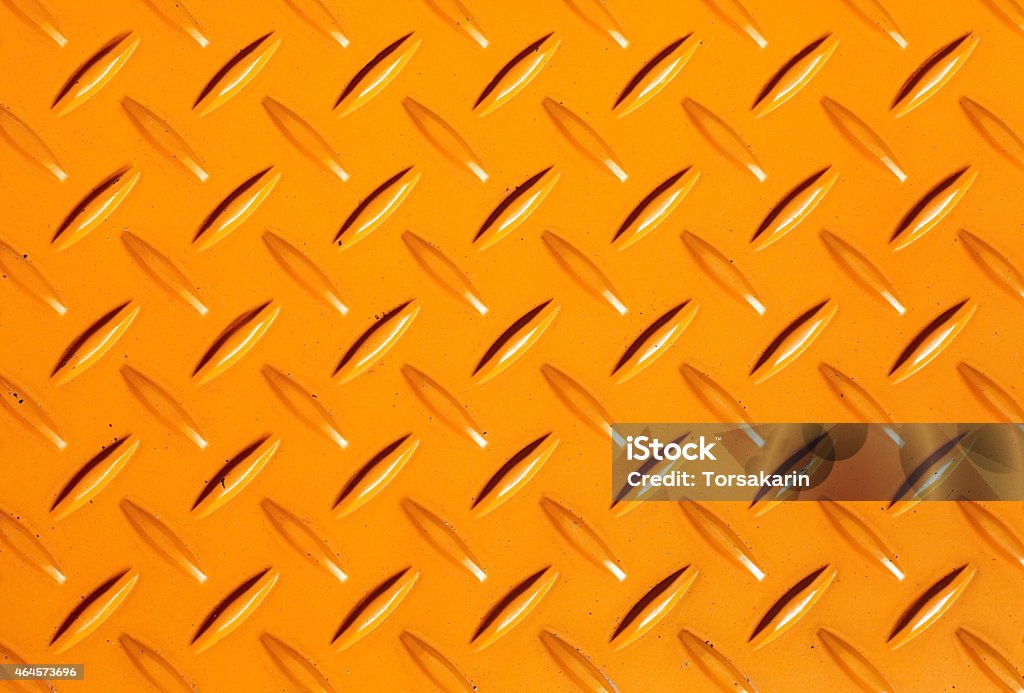 Yellow pattern background and texture of steel floor 2015 Stock Photo