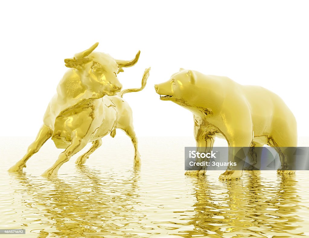 bull and bear digital visualization of bull and  bear 2015 Stock Photo