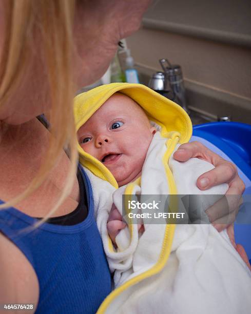 Baby Bath Stock Photo - Download Image Now - 2015, Baby - Human Age, Baby Goods