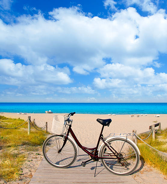 istock Bicycle in formentera beach on Balearic islands 464576740