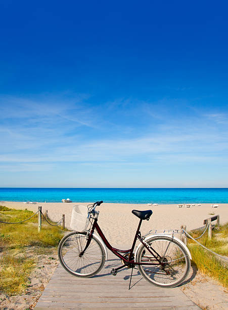 istock Bicycle in formentera beach on Balearic islands 464576764