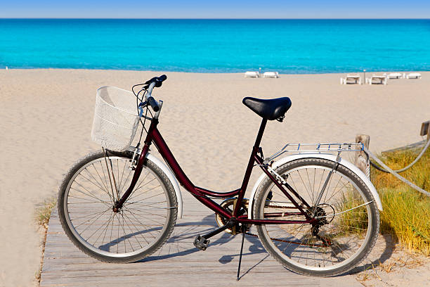 istock Bicycle in formentera beach on Balearic islands 464578132