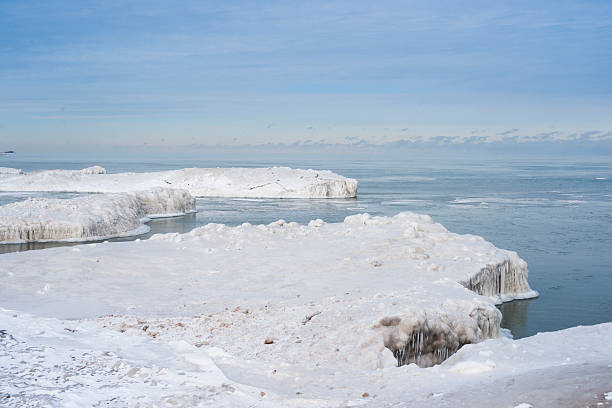 Iceberg sul lago michigan - foto stock