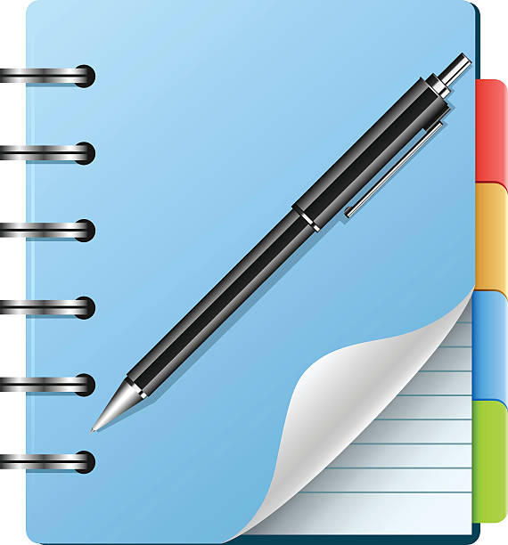 スパイラルノートやペン - note pad workbook paper ring binder点のイラスト素材／クリップアート素材／マンガ素材／アイコン素材