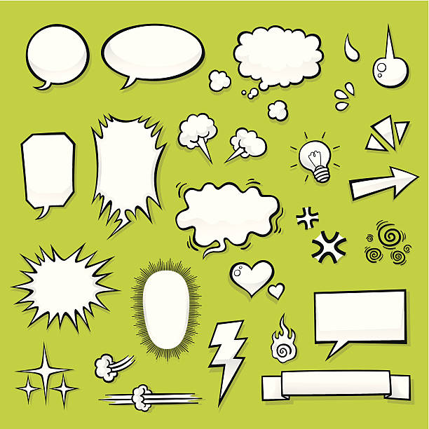 Comic Elements Speech bubbles for comic use. sweating cartoons stock illustrations