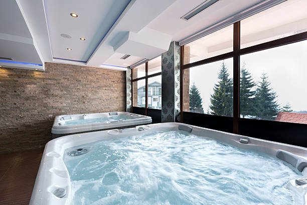 istock Hot tubs in spa center 464580970