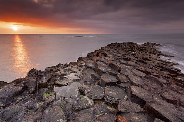 istock Moody Sunset at Giants Causeway 464581104