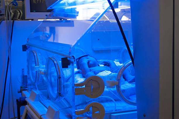 istock Newborn baby inside incubator 464586216