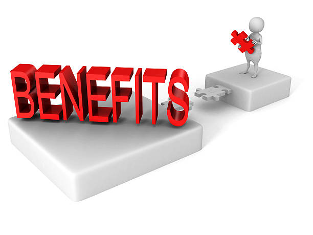 istock white 3d man jigsaw puzzle bridge to red BENEFITS word 464586234