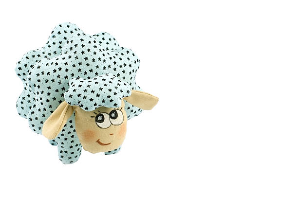 Rag-doll speckled lamb isolated on white