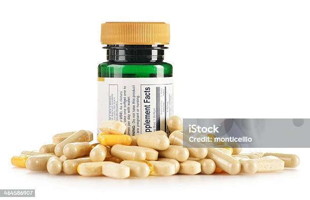 Composition With Dietary Supplement Capsules Drug Pills Stock Photo - Download Image Now