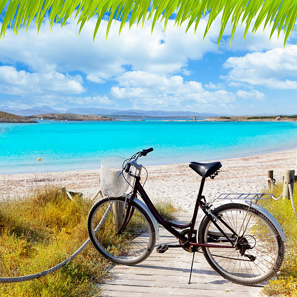 istock Bicycle in formentera beach on Balearic islands 464587046