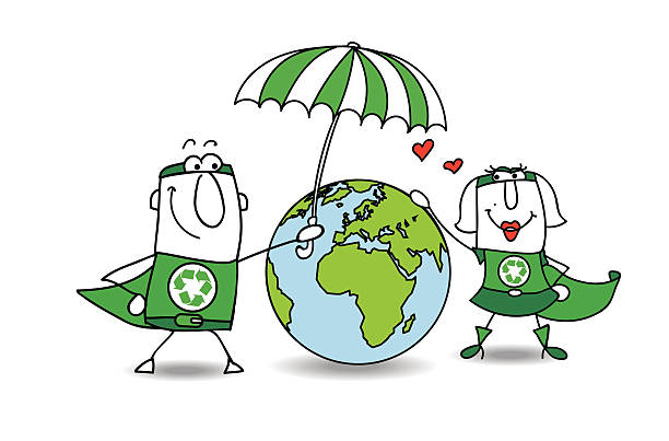 erde schutz - recycling green environment superhero stock-grafiken, -clipart, -cartoons und -symbole