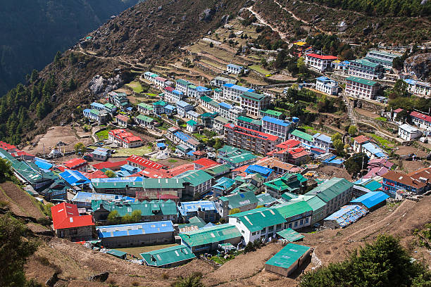 istock view of Namche Bazaar 464589418